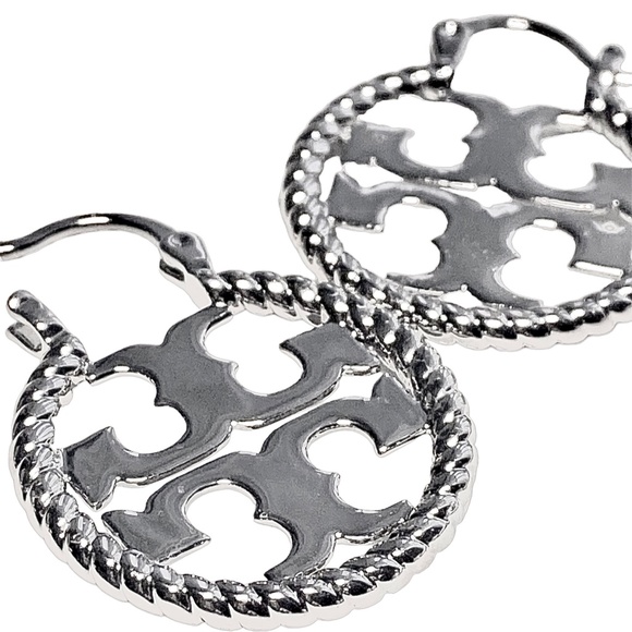 NEW Tory Burch Miller Rope Drop Earrings in SILVER - Picture 3 of 5